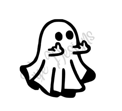 Ghost with Middle Finger Decal - Decal for Cars, Laptop, Vehicle, Custom.
