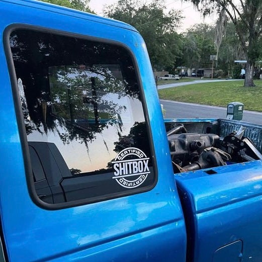 Shit Box Certified Decal - Decal for Cars, Laptop, Vehicle, Custom.