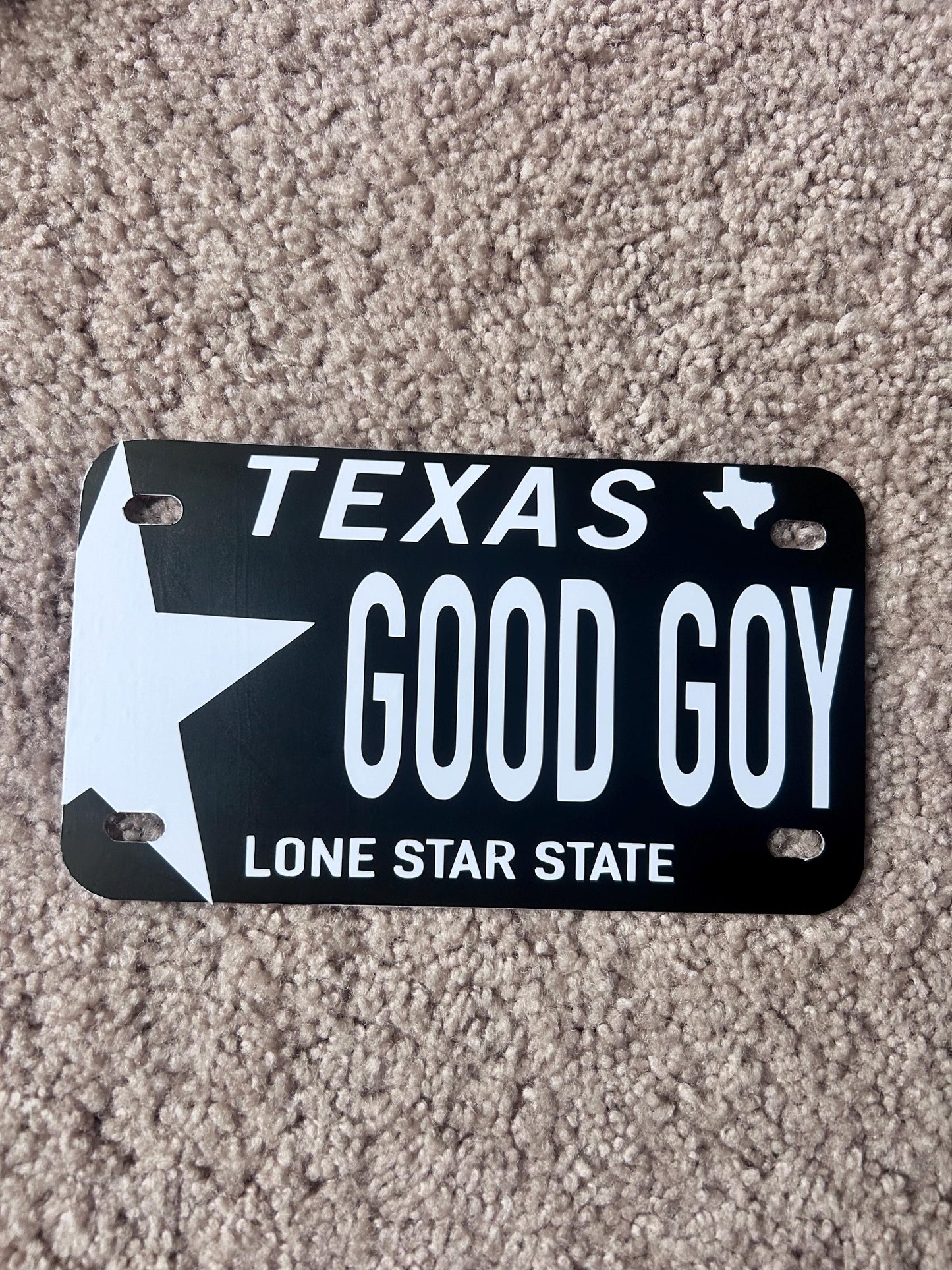 Texas Design Motorcycle License Plate: Personalized Vinyl Decal (7x4 inches ) /CUSTOM Text