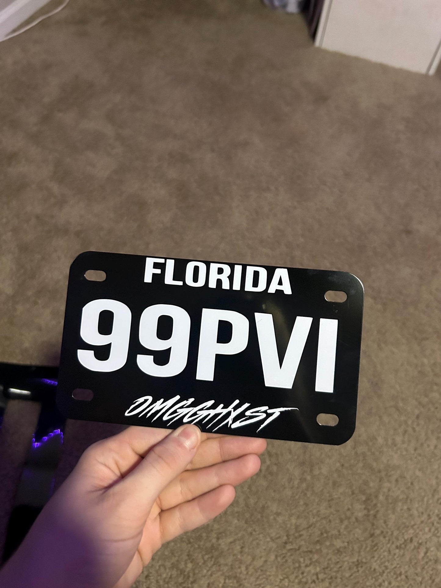 Custom Motorcycle License Plate: Personalized Vinyl Decal (7x4 inches ) / NAME/ LOGO/ CUSTOM Text