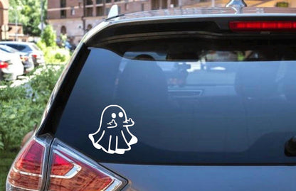 Ghost with Middle Finger Decal - Decal for Cars, Laptop, Vehicle, Custom.