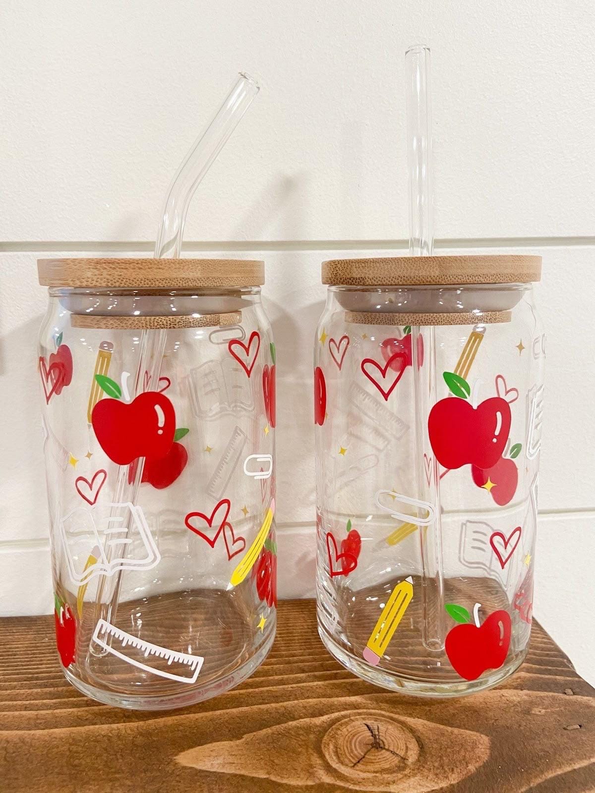 Custom Glass Iced Coffee Tumbler - 16oz Personalized Drinkware