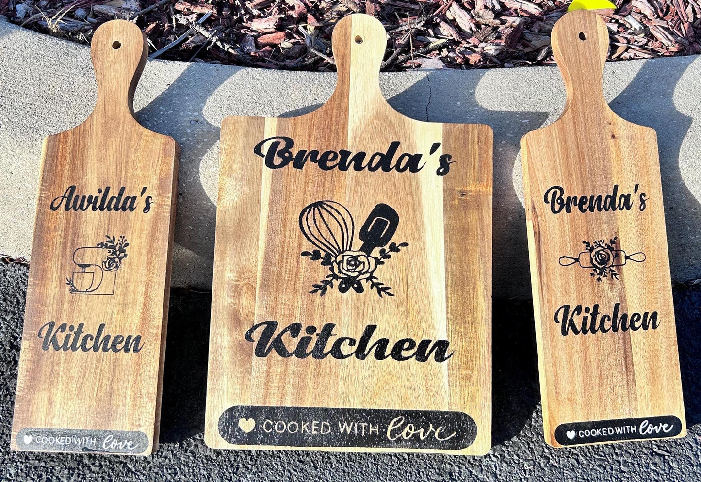 Custom Wooden Cutting Board With Handle: Personalized Paddle Board