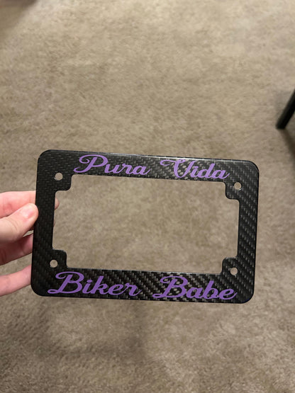 Custom Vinyl Motorcycle License Plate Frame:  Style