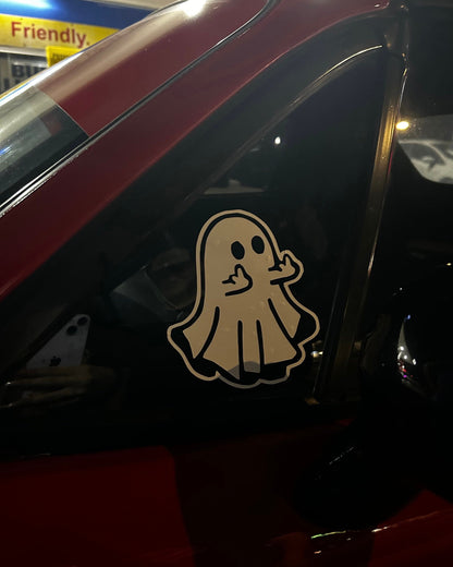 Ghost with Middle Finger Decal - Decal for Cars, Laptop, Vehicle, Custom.