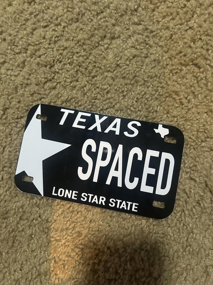 Texas Design Motorcycle License Plate: Personalized Vinyl Decal (7x4 inches ) /CUSTOM Text