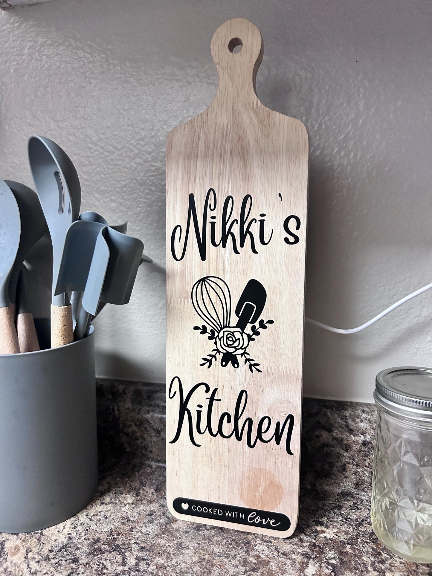 Custom Wooden Cutting Board With Handle: Personalized Paddle Board
