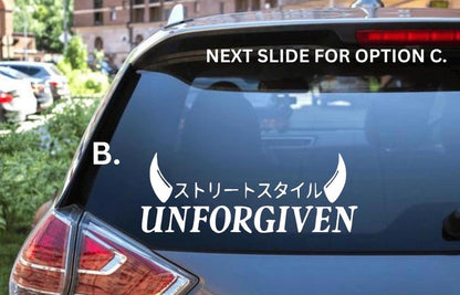 Night Runner / Unforgiven / Dream Chaser JDM Decals- Sticker for Cars, Laptop, Vehicle, Custom.