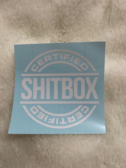 Shit Box Certified Decal - Decal for Cars, Laptop, Vehicle, Custom.